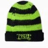 Trippnyc.com TRIPP NYC STRIPE BEANIE LIME Women