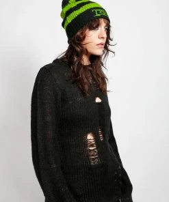 Trippnyc.com TRIPP NYC STRIPE BEANIE LIME Women