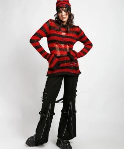 Trippnyc.com TRIPP NYC STRIPE BEANIE RED Women