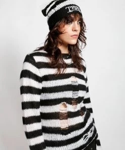 Trippnyc.com Women TRIPP NYC STRIPE BEANIE WHITE