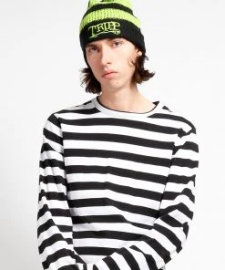 Trippnyc.com TRIPP NYC STRIPE BEANIE LIME Women