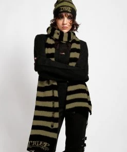 Trippnyc.com Women TRIPP NYC STRIPE SCARF ARMY