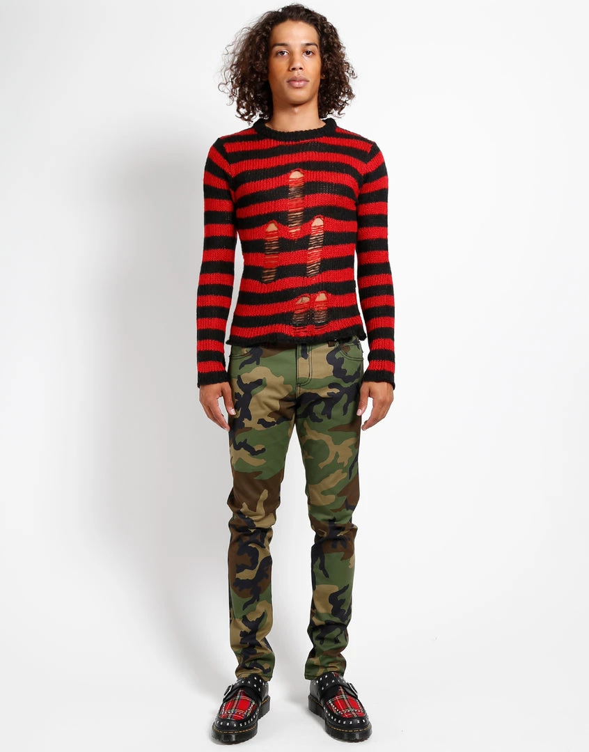 Trippnyc.com RAG STRIPE SWEATER RED Women 6 Trippnyc.com RAG STRIPE SWEATER RED Women