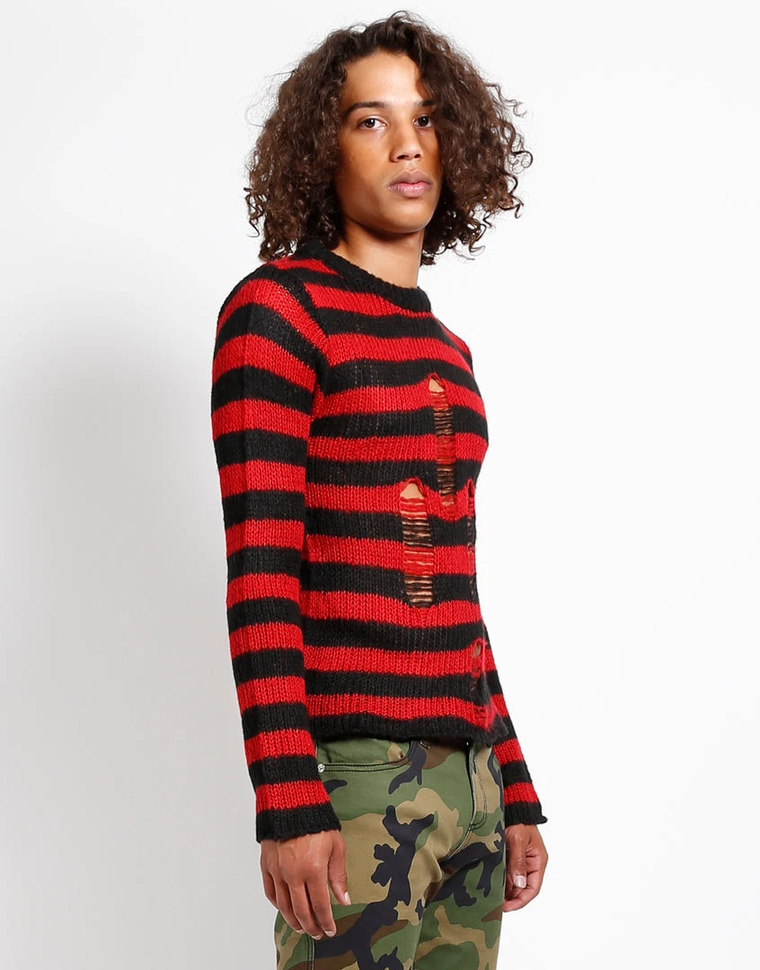 Trippnyc.com RAG STRIPE SWEATER RED Women 7 Trippnyc.com RAG STRIPE SWEATER RED Women