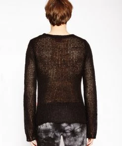 Trippnyc.com RAG STRIPE SWEATER BLACK