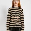 Trippnyc.com RAG STRIPE SWEATER IVORY Women