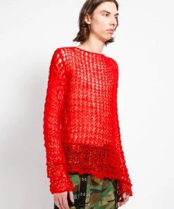 Trippnyc.com HOLY PUNK SWEATER RED Women