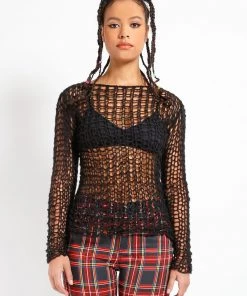 Trippnyc.com HOLY PUNK SWEATER BLACK