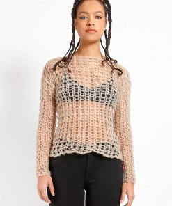Trippnyc.com HOLY PUNK SWEATER IVORY Women