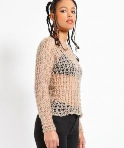 Trippnyc.com HOLY PUNK SWEATER IVORY Women