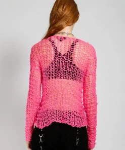 Trippnyc.com Women HOLY PUNK SWEATER PINK