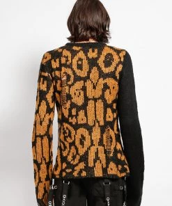 Trippnyc.com Women RAG SWEATER LEOPARD