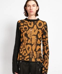 Trippnyc.com Women RAG SWEATER LEOPARD