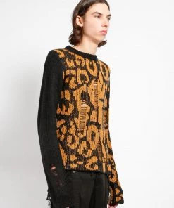 Trippnyc.com Women RAG SWEATER LEOPARD