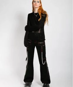 Trippnyc.com Women NIGHT PANT RED STITCH