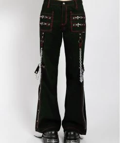 Trippnyc.com Women NIGHT PANT RED STITCH