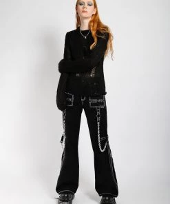 Trippnyc.com NIGHT PANT WHITE STITCH