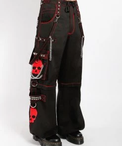 Trippnyc.com Women SUPER SKULL PANT RED SKULL