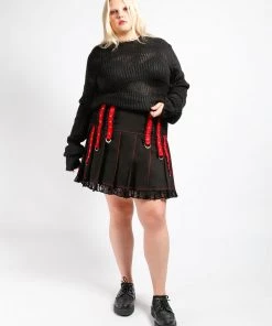 Trippnyc.com Women CURVE MIDNIGHT PLEATED SKIRT