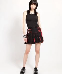Trippnyc.com PLEATED STRAP SKIRT Women
