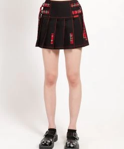 Trippnyc.com PLEATED STRAP SKIRT Women