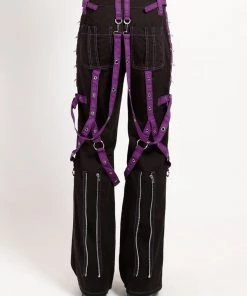 Trippnyc.com MULTI EYELET DARK STREET PANT PURPLE Women