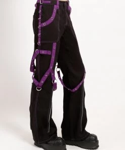 Trippnyc.com MULTI EYELET DARK STREET PANT PURPLE Women