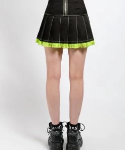 Trippnyc.com Women LOLITA PLEATED SKIRT LIME
