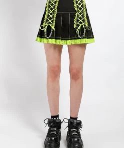 Trippnyc.com Women LOLITA PLEATED SKIRT LIME