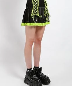 Trippnyc.com Women LOLITA PLEATED SKIRT LIME