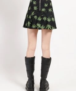 Trippnyc.com Women MARY CHAIN PLEATED SKIRT GRASS