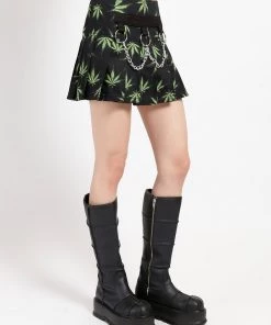 Trippnyc.com Women MARY CHAIN PLEATED SKIRT GRASS
