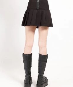 Trippnyc.com MARY CHAIN PLEATED SKIRT BLACK