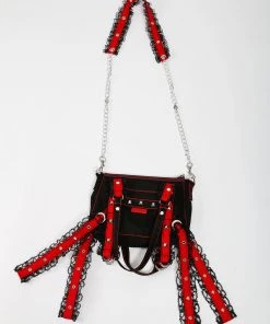 Trippnyc.com Women MIDNIGHT LACE AND CHAIN BAG