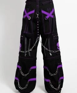 Trippnyc.com Women SKULL ZIP OFF PANT PURPLE 17 Trippnyc.com Women SKULL ZIP OFF PANT PURPLE