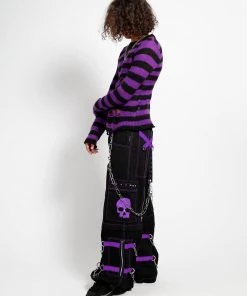 Trippnyc.com Women SKULL ZIP OFF PANT PURPLE 14 Trippnyc.com Women SKULL ZIP OFF PANT PURPLE