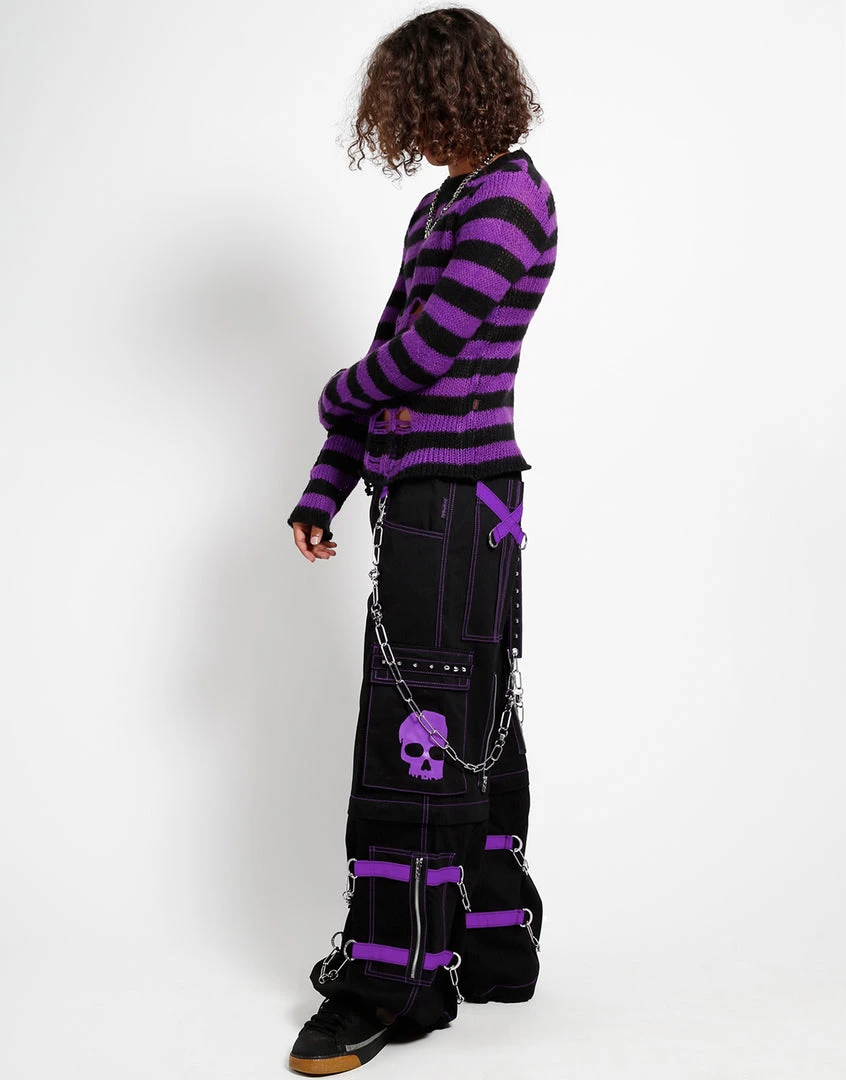 Trippnyc.com Women SKULL ZIP OFF PANT PURPLE 6 Trippnyc.com Women SKULL ZIP OFF PANT PURPLE
