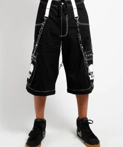 Trippnyc.com Women SKULL ZIP OFF PANT WHITE