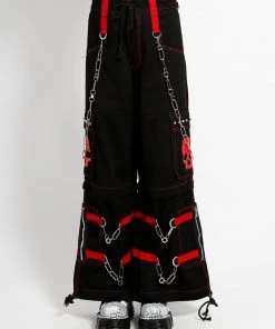 Trippnyc.com SKULL ZIP OFF PANT RED Women