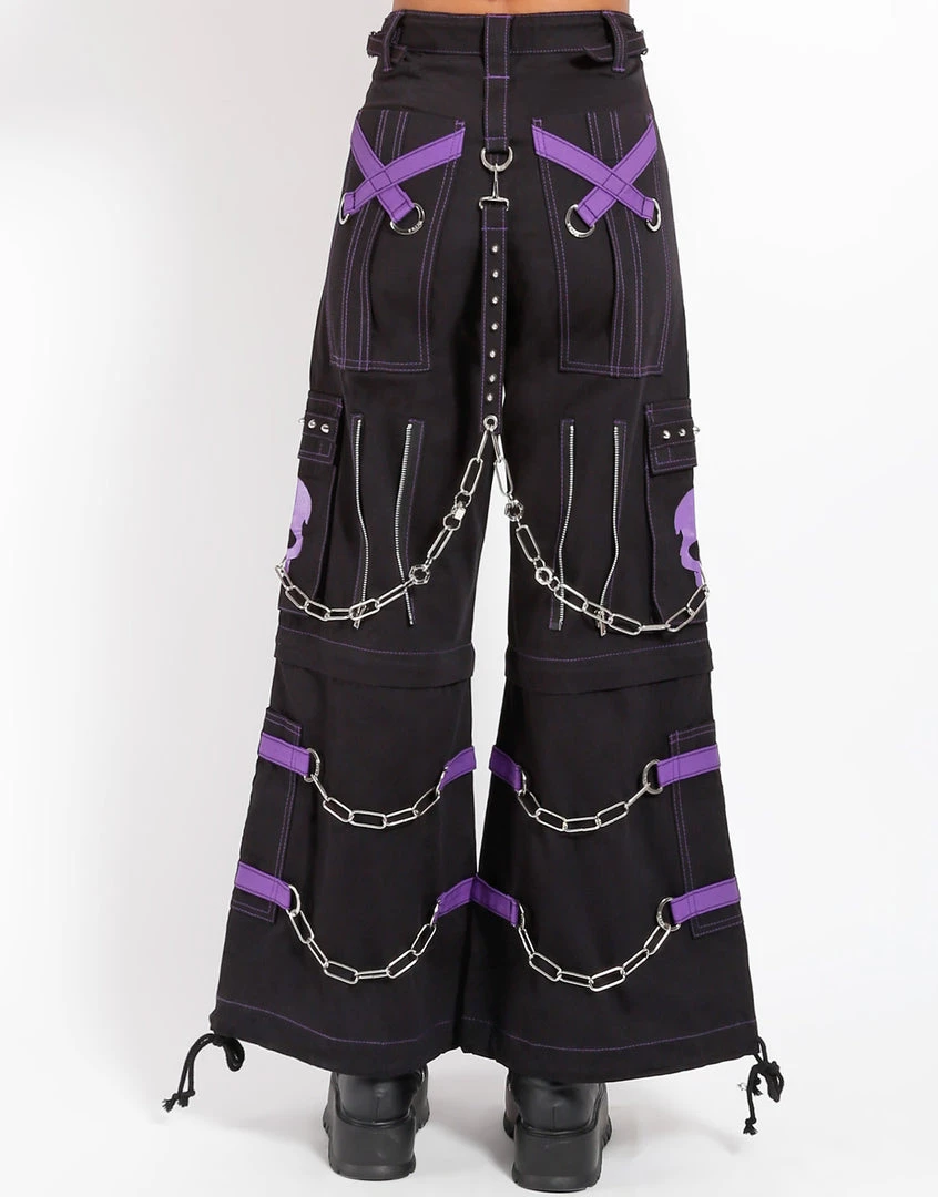 Trippnyc.com Women SKULL ZIP OFF PANT PURPLE 4 Trippnyc.com Women SKULL ZIP OFF PANT PURPLE