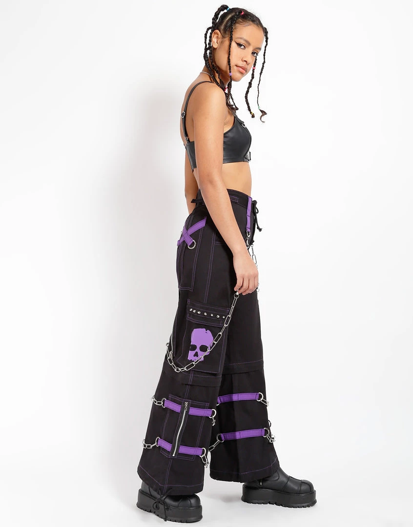 Trippnyc.com Women SKULL ZIP OFF PANT PURPLE 2 Trippnyc.com Women SKULL ZIP OFF PANT PURPLE