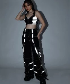 Trippnyc.com Women REFLECTOR BIOHAZARD DARK STREET PANT