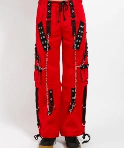 Trippnyc.com DARK CUFF PANT RED Women