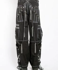 Trippnyc.com STEP CHAIN PANT WITH WHITE STITCH
