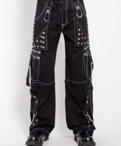 Trippnyc.com STEP CHAIN PANT WITH WHITE STITCH