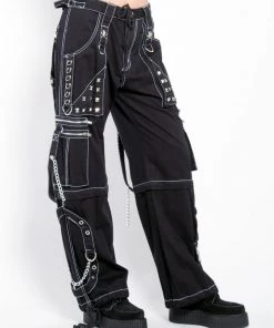 Trippnyc.com STEP CHAIN PANT WITH WHITE STITCH