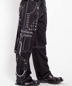 Trippnyc.com STEP CHAIN PANT WITH WHITE STITCH