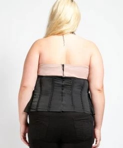 Trippnyc.com Women CURVE CHIFFON HALTER CORSET