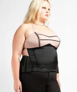 Trippnyc.com Women CURVE CHIFFON HALTER CORSET