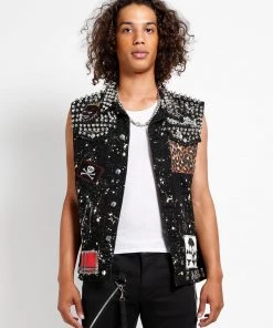 Trippnyc.com Men HAND STUDDED PUNK VEST 12 Trippnyc.com Men HAND STUDDED PUNK VEST